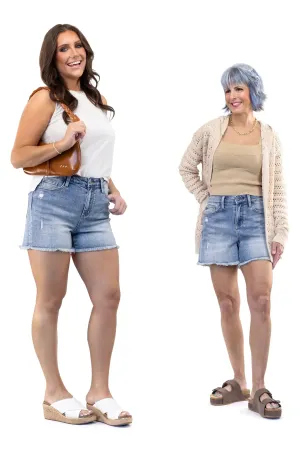 Judy Blue Workin 9-5 Damen High-Rise Denim Shorts