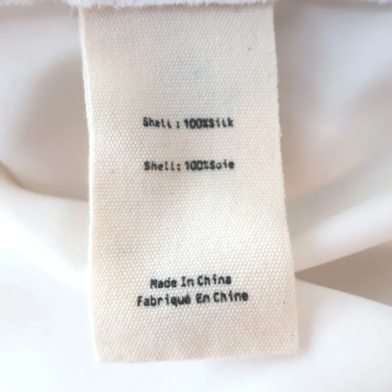 L'Agence Bianca Bluse Cremefarbene Seiden Charmeuse Größe Langarm Oberteil