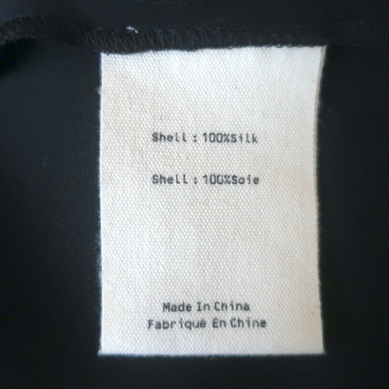 L'Agence Desa Pussy Bow Bluse Schwarz Seide Größe Small Rüschenärmeliges Oberteil