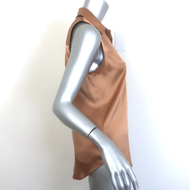 L'Agence Emmy Ärmellose Bluse mit Knöpfen Macaroon Satin Größe Extra Small NEU