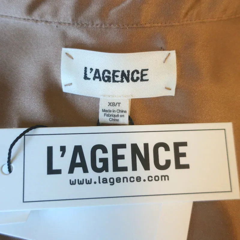L'Agence Emmy Ärmellose Bluse mit Knöpfen Macaroon Satin Größe Extra Small NEU