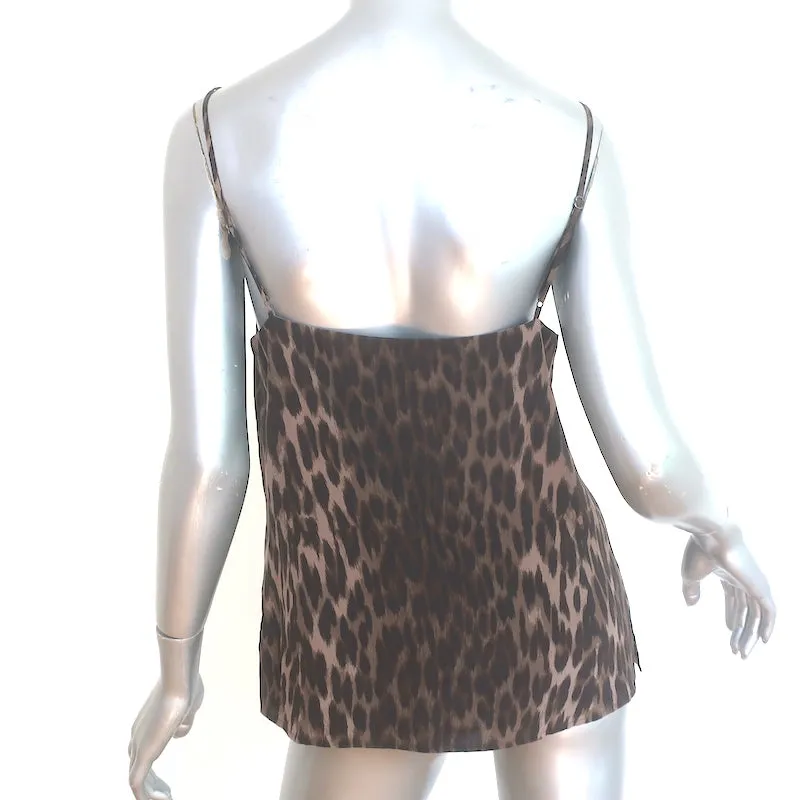 L'Agence Jane Camisole Leopardenmuster Seide Größe S V-Ausschnitt Tanktop