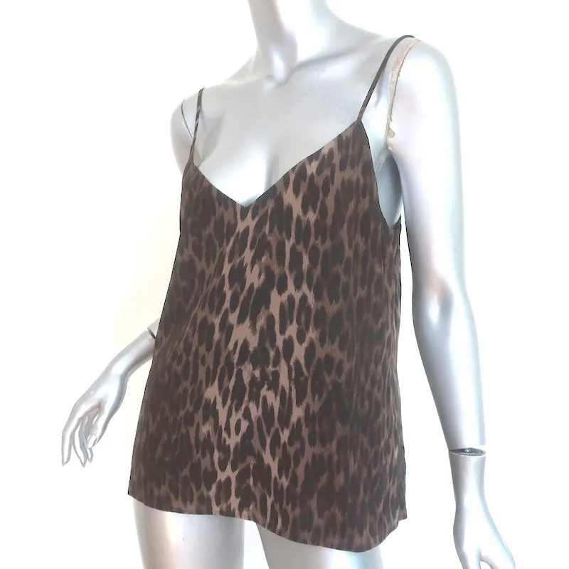 L'Agence Jane Camisole Leopardenmuster Seide Größe S V-Ausschnitt Tanktop
