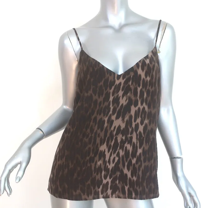 L'Agence Jane Camisole Leopardenmuster Seide Größe S V-Ausschnitt Tanktop