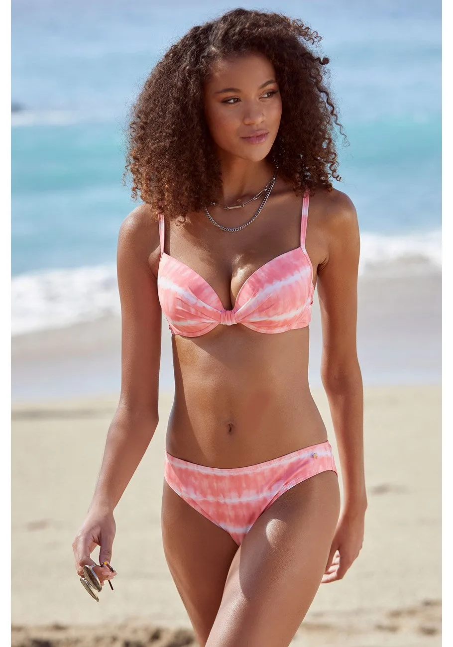 LASCANA Damen Tie Dye Klassischer Bikini-Badeanzug Unterteil