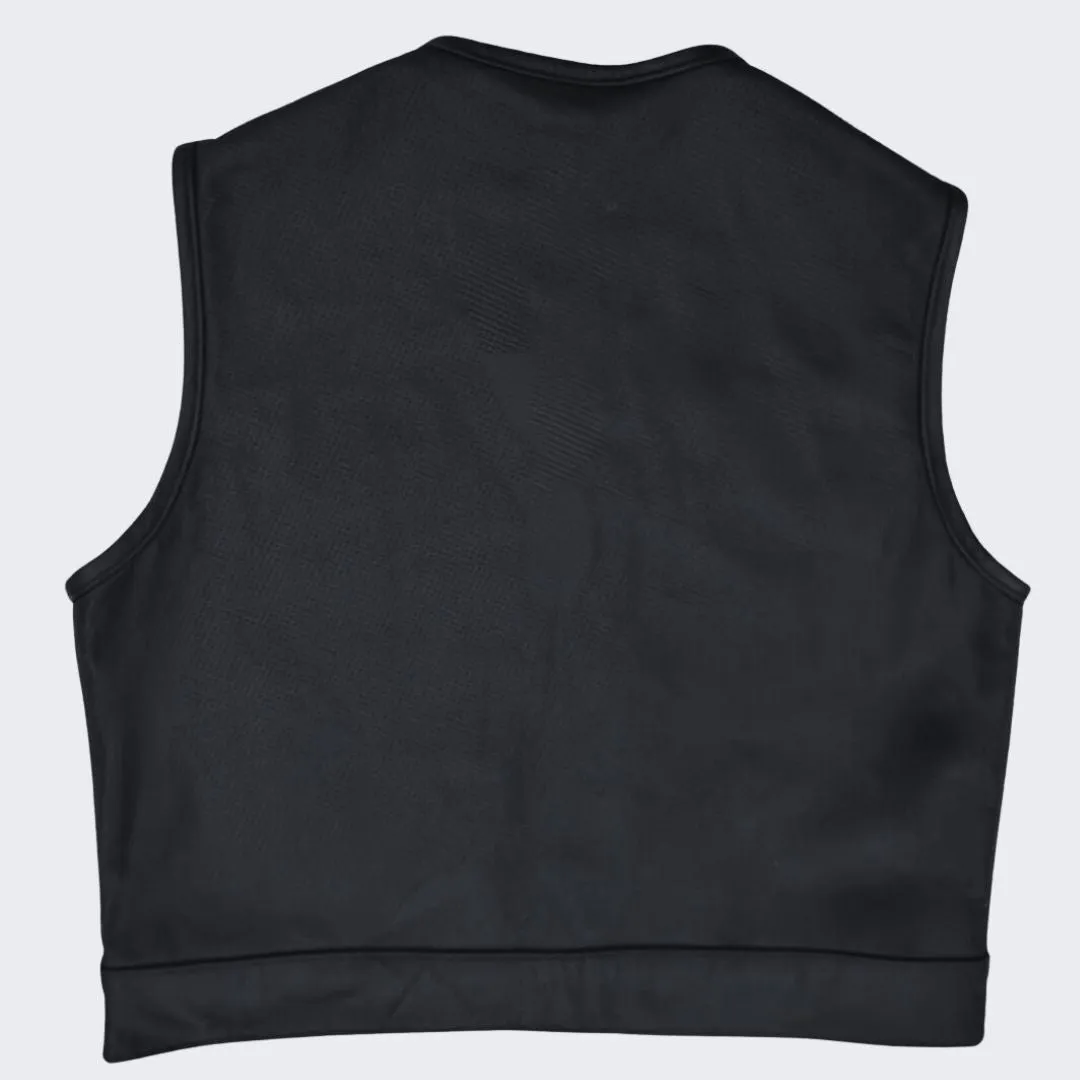 Legendärer 'Lowlife Perforated' Leder-Cropped-Passform-Clubstyle-Motorradweste