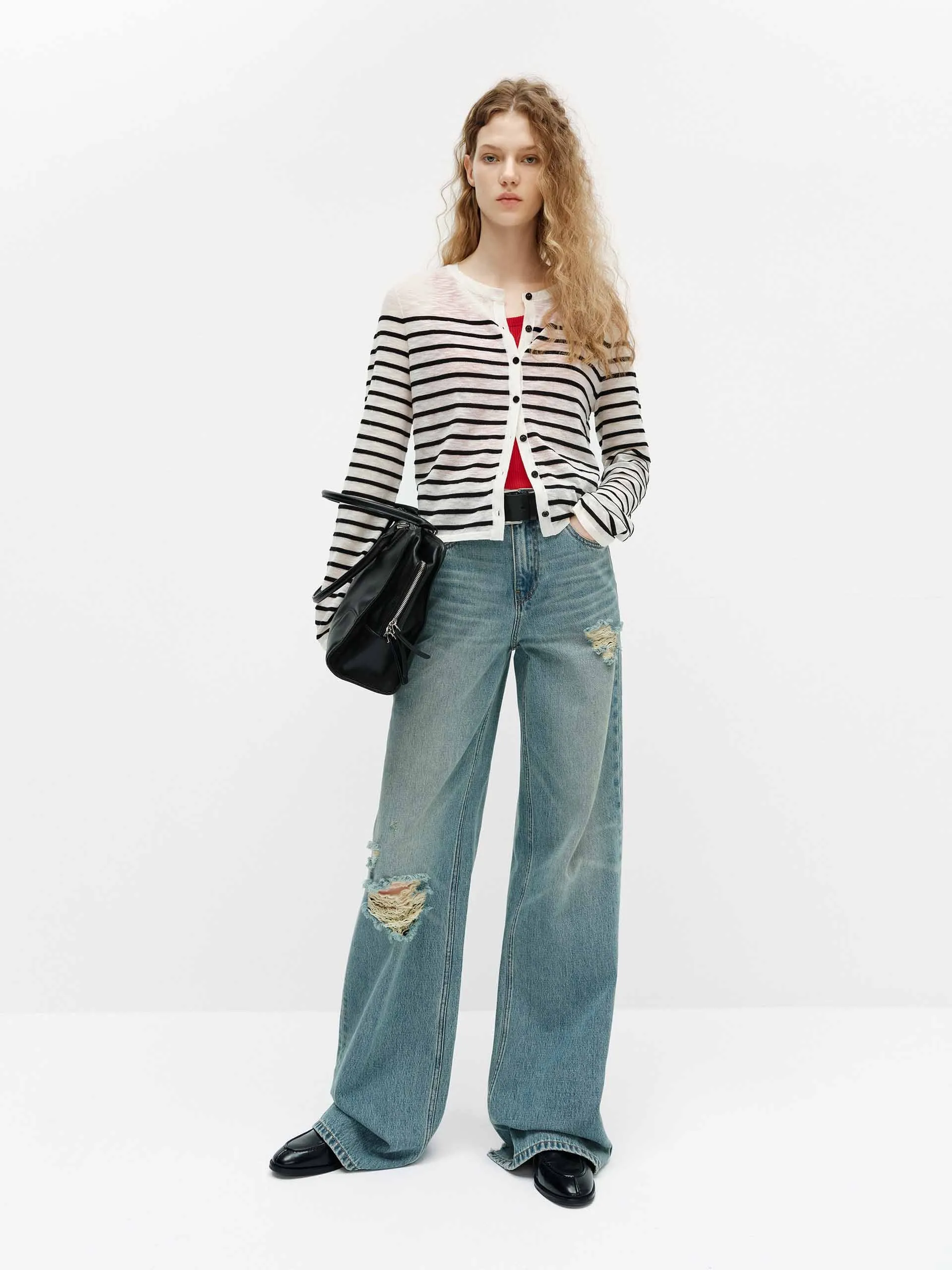 Leichter gestreifter Cardigan
