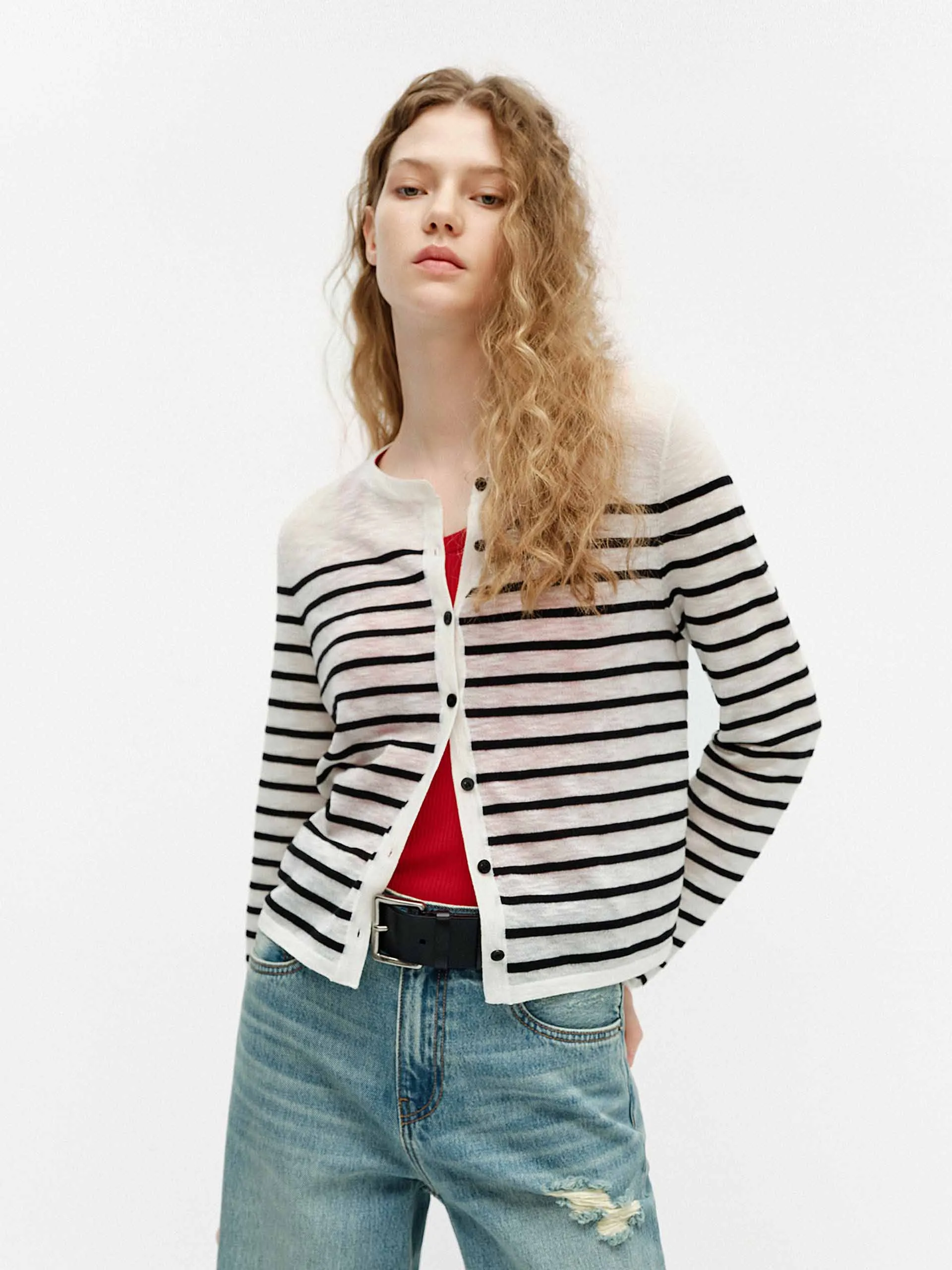 Leichter gestreifter Cardigan