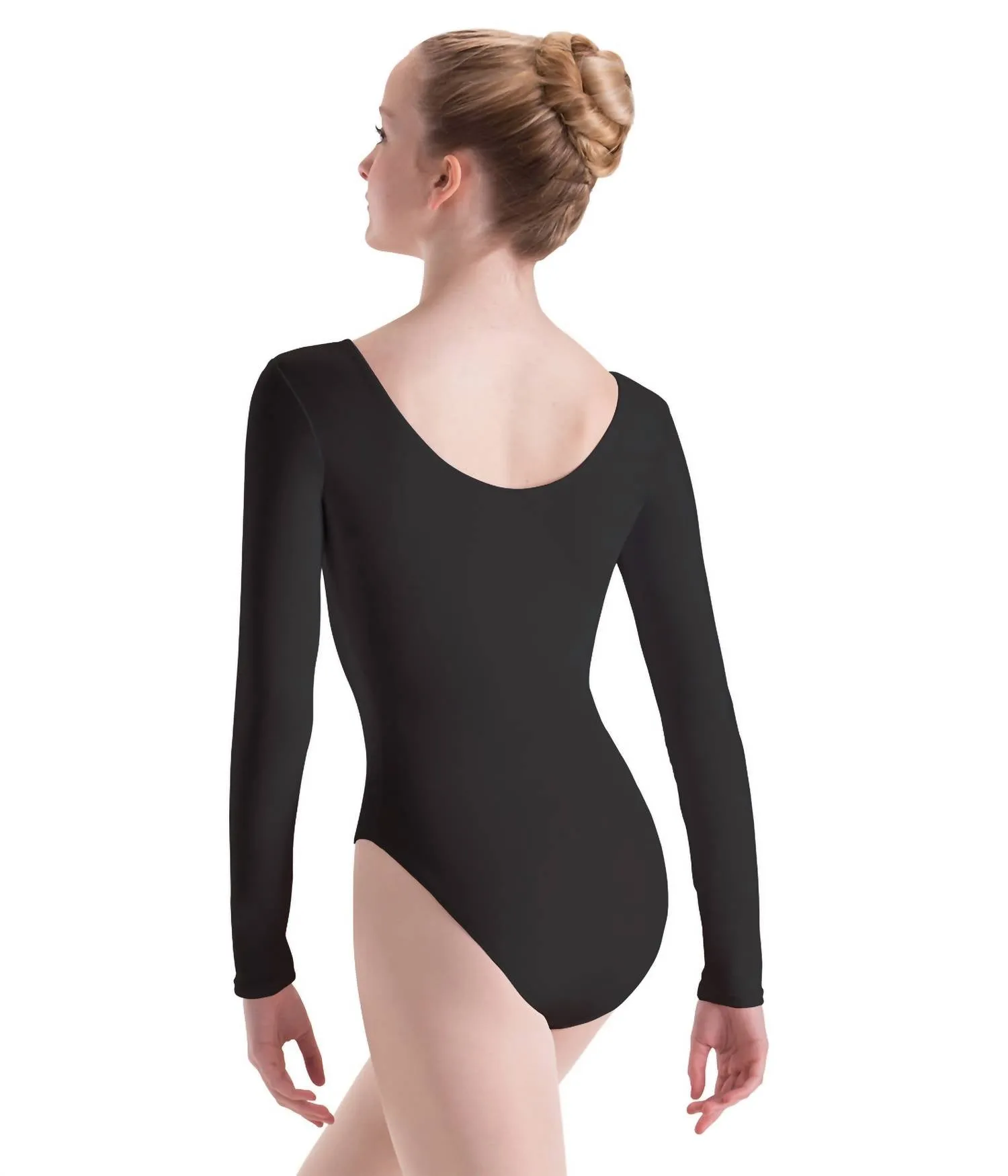 Langarm-Leotard in Schwarz