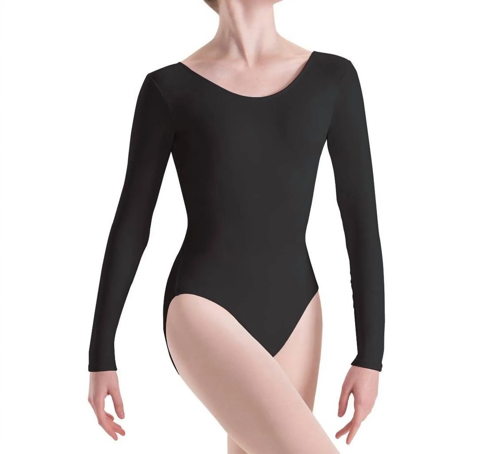 Langarm-Leotard in Schwarz