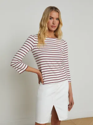 Lucille Gestreiftes Bootshals-Top