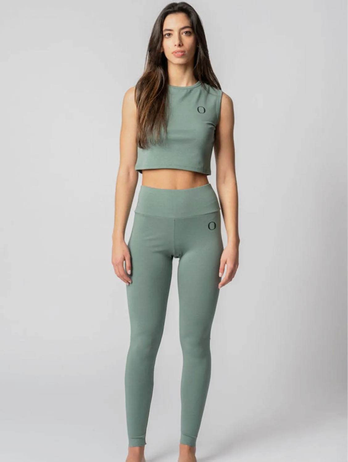 Lyocell High-Waist Leggings | Rosmarin Grün