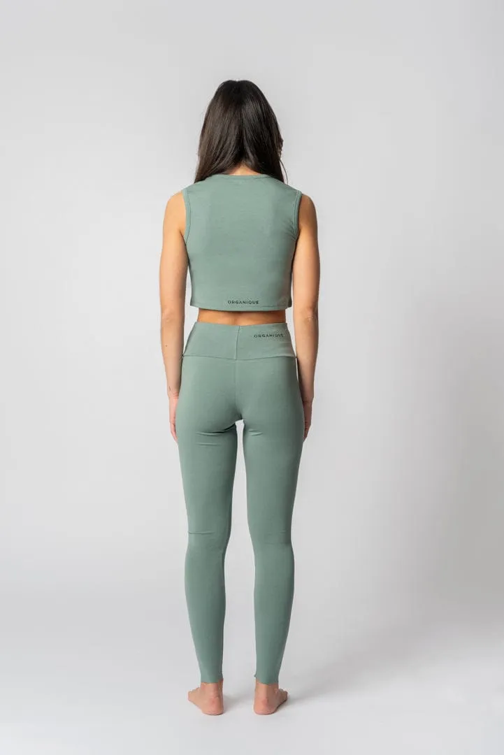 Lyocell High-Waist Leggings | Rosmarin Grün