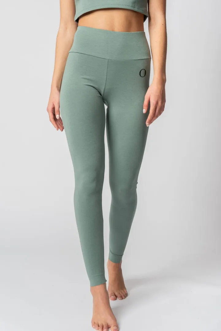 Lyocell High-Waist Leggings | Rosmarin Grün