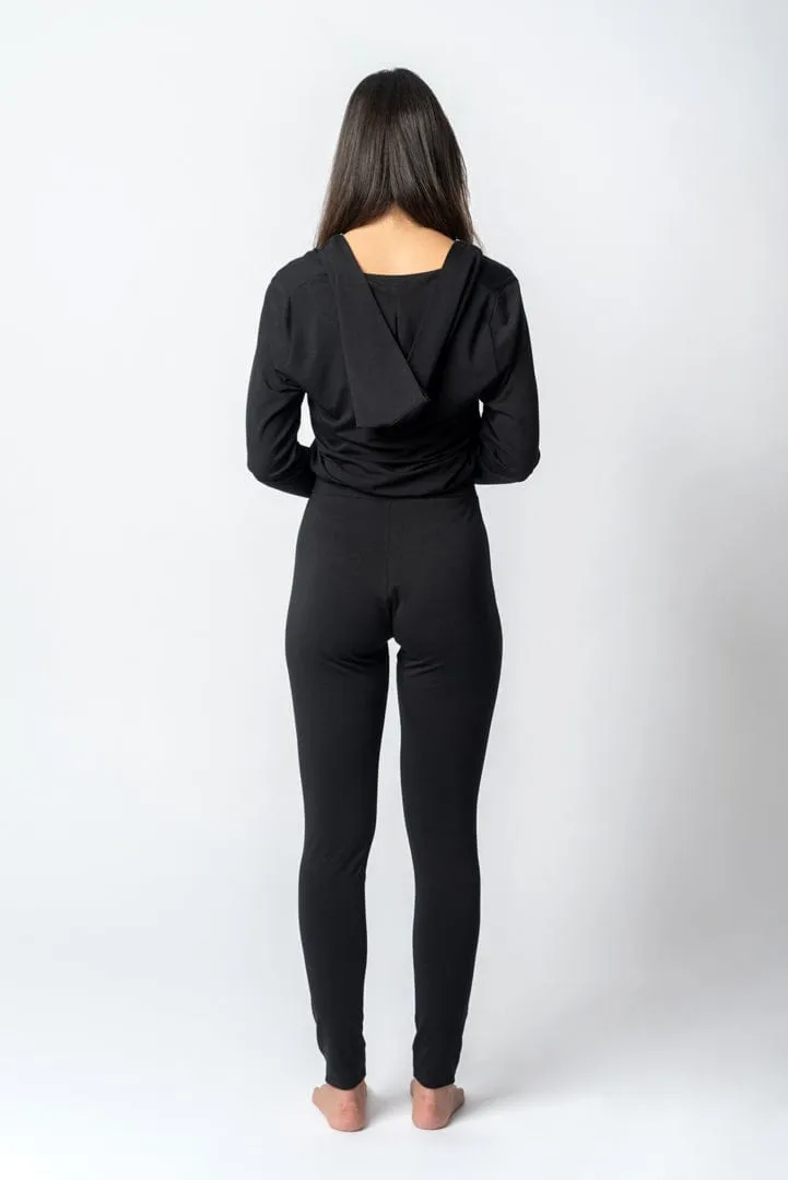 Lyocell Kapuzen-Overall | Schwarz