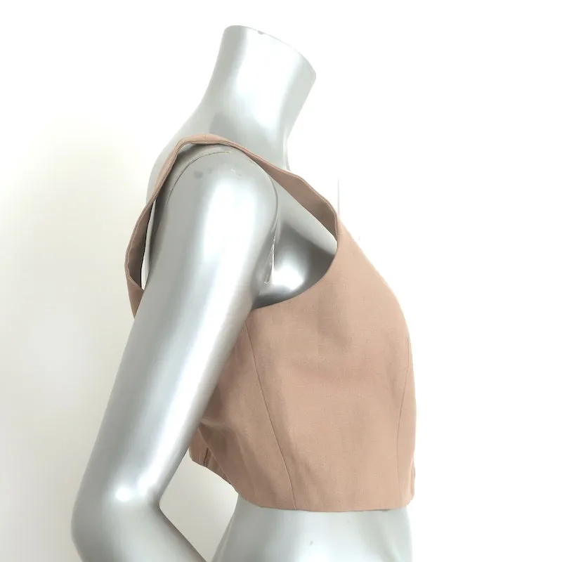 Mara Hoffman Aisha Cropped Top Beige Tencel-Leinen Größe 10