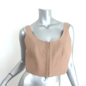 Mara Hoffman Aisha Cropped Top Beige Tencel-Leinen Größe 10