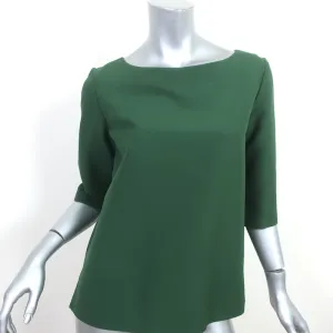 Manni Bluse mit Plisseerücken Grün Baumwolle Größe 40 Halbärmlig