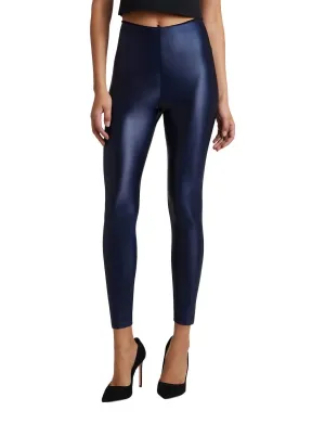Matt-metallische Leggings in Saphirblau