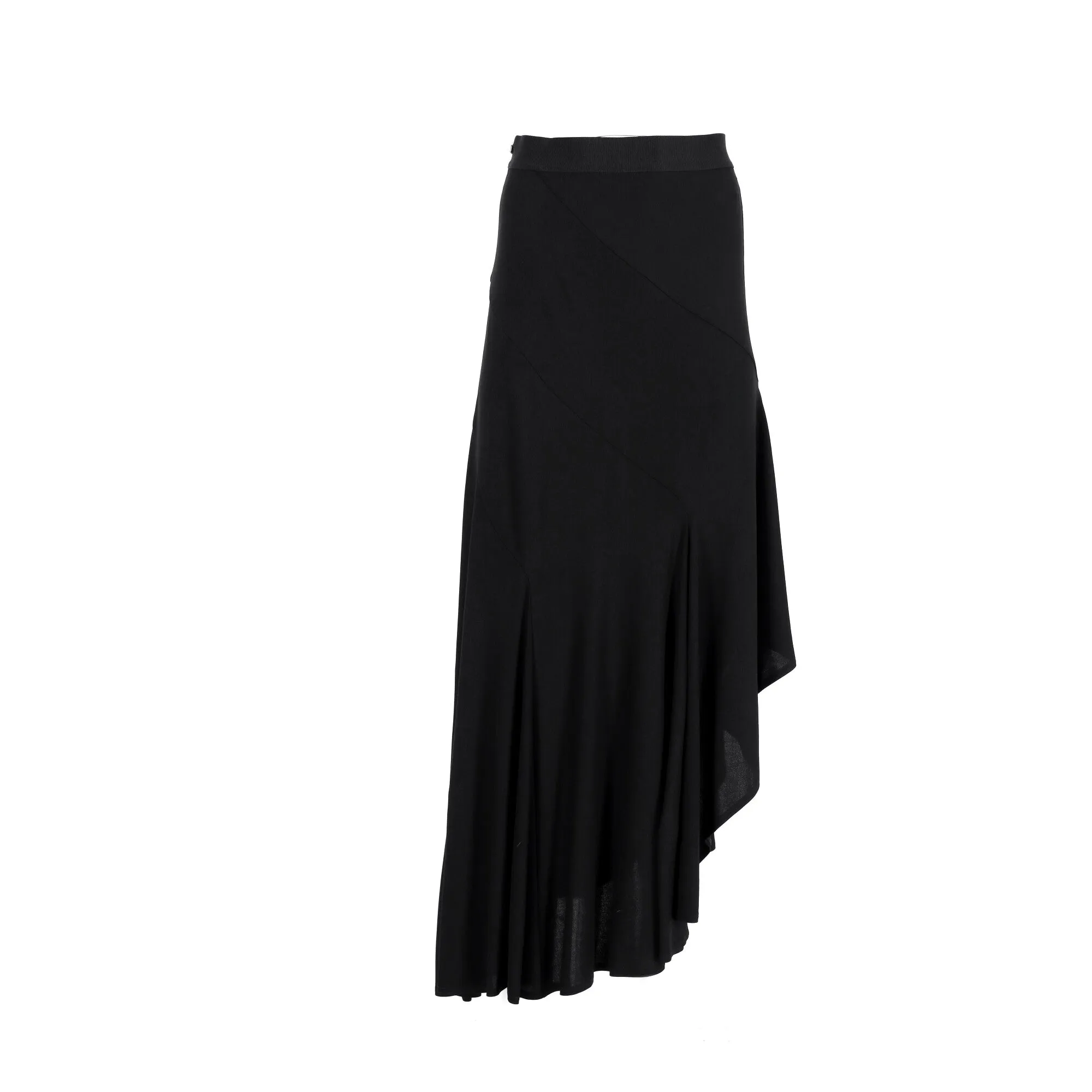 Max Mara asymmetrischer Midirock in schwarzer Viskose