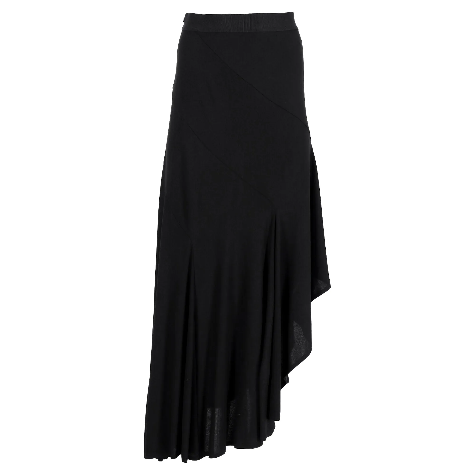 Max Mara asymmetrischer Midirock in schwarzer Viskose