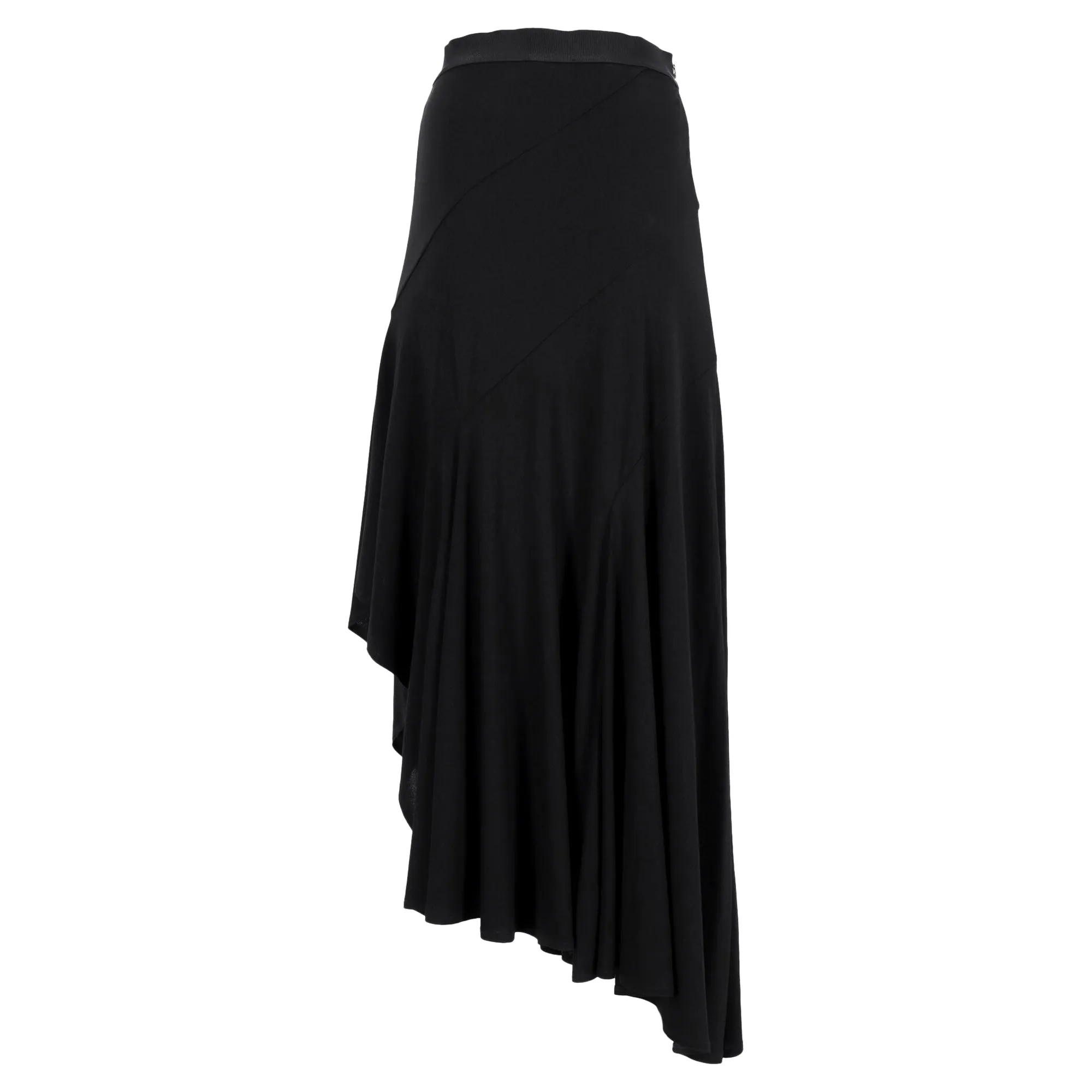 Max Mara asymmetrischer Midirock in schwarzer Viskose