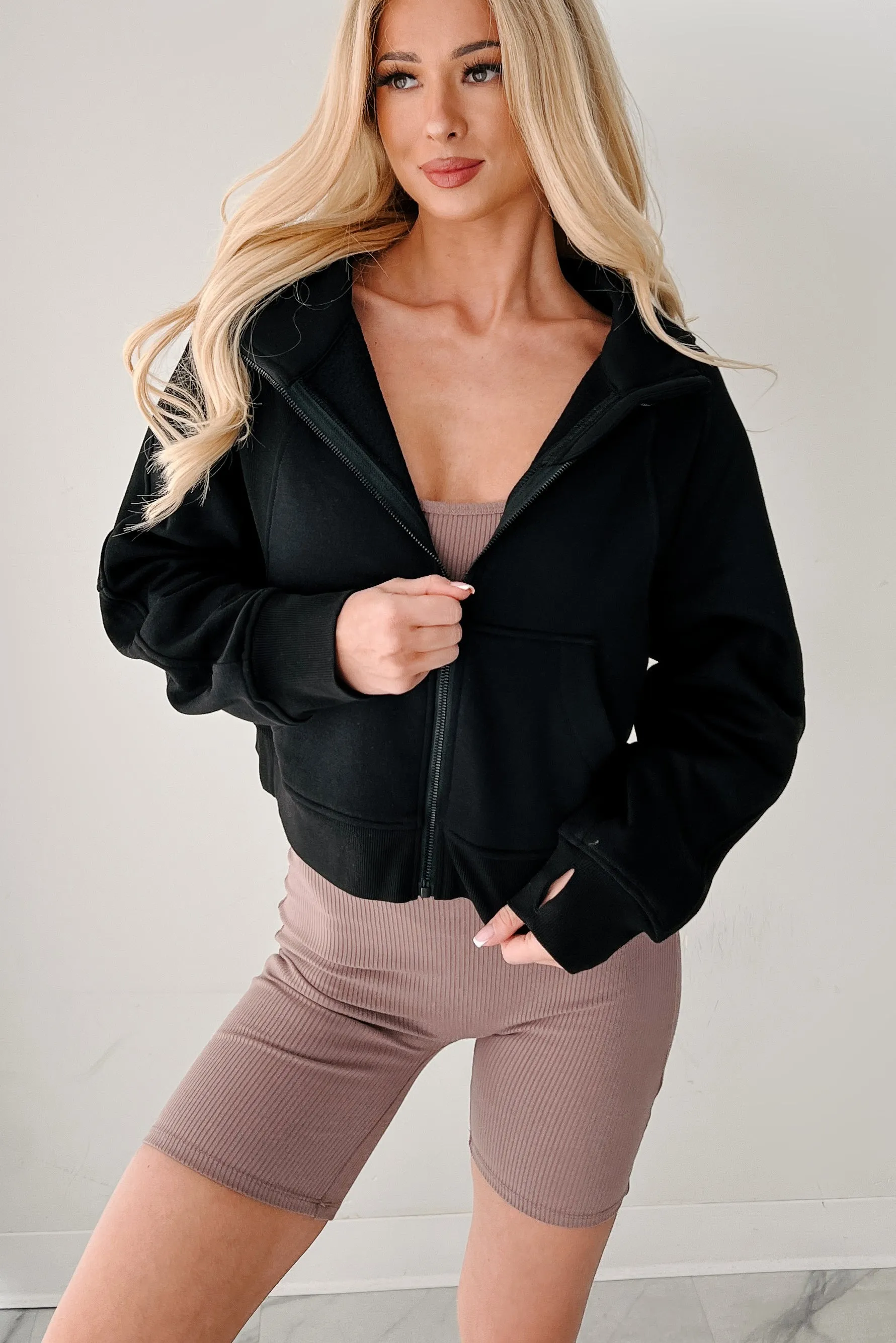 Miles Ahead Zip-Up Hoodie (Schwarz)
