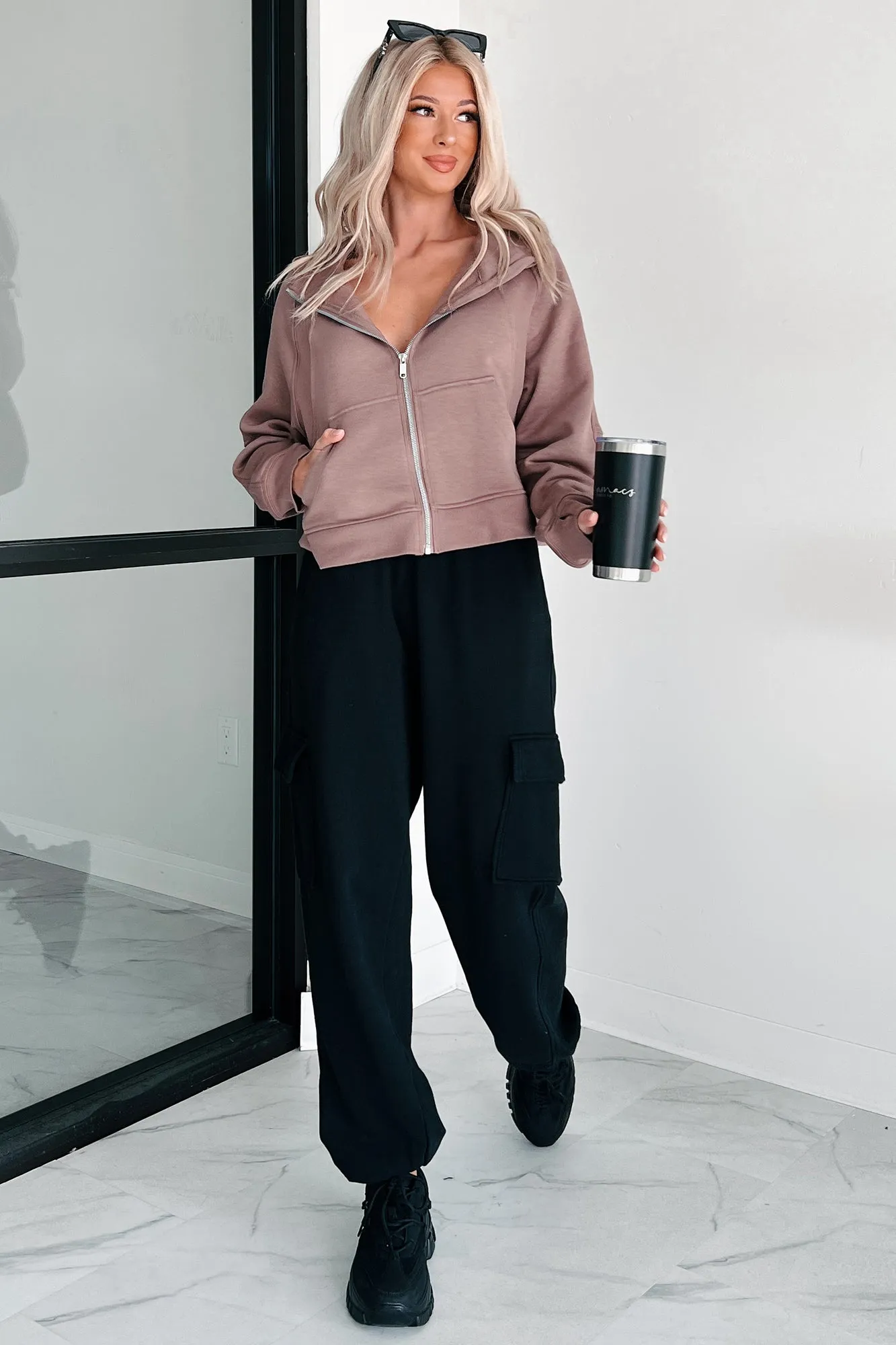 Miles Ahead Zip-Up Hoodie (Trüffel)