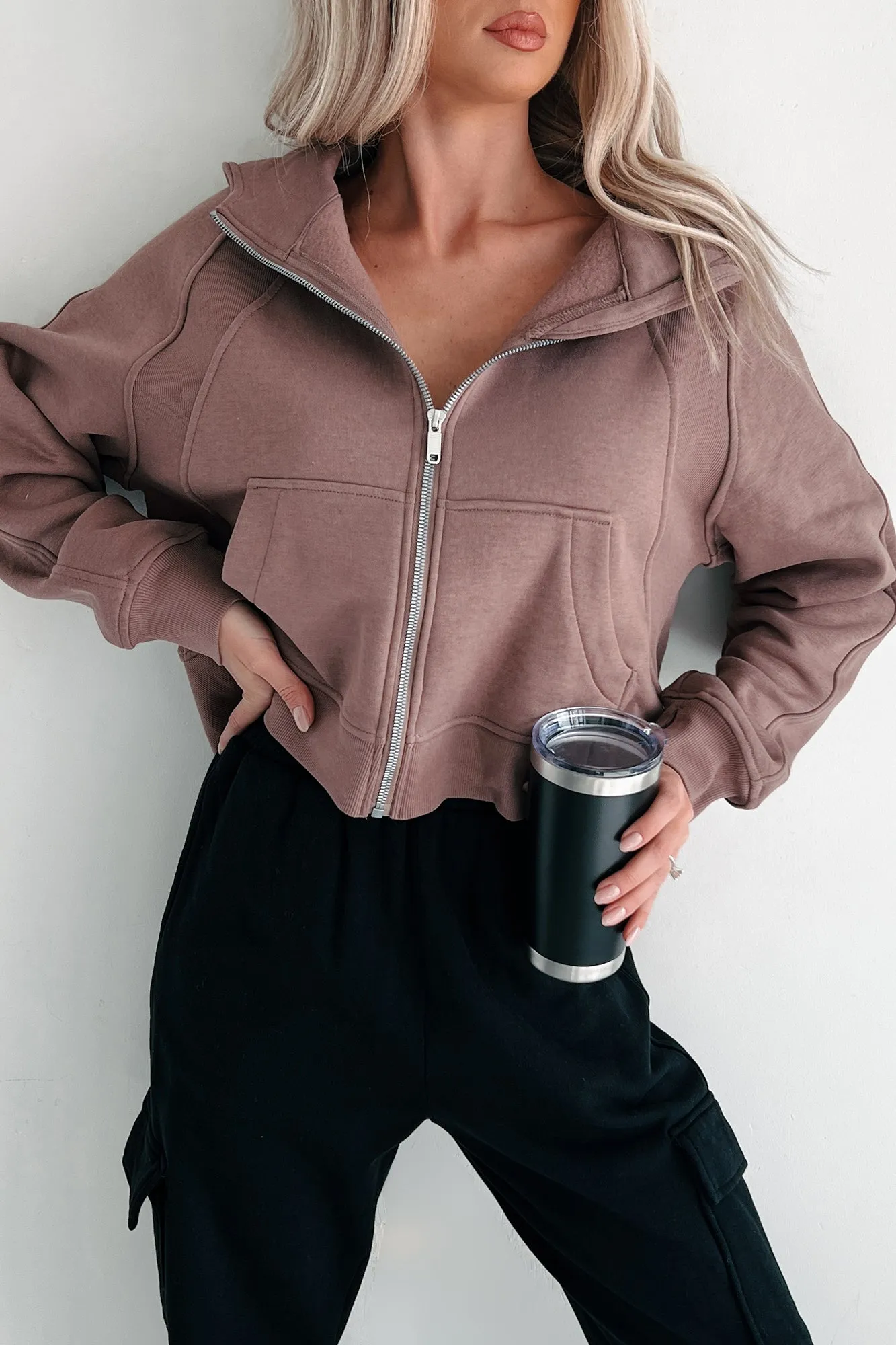 Miles Ahead Zip-Up Hoodie (Trüffel)