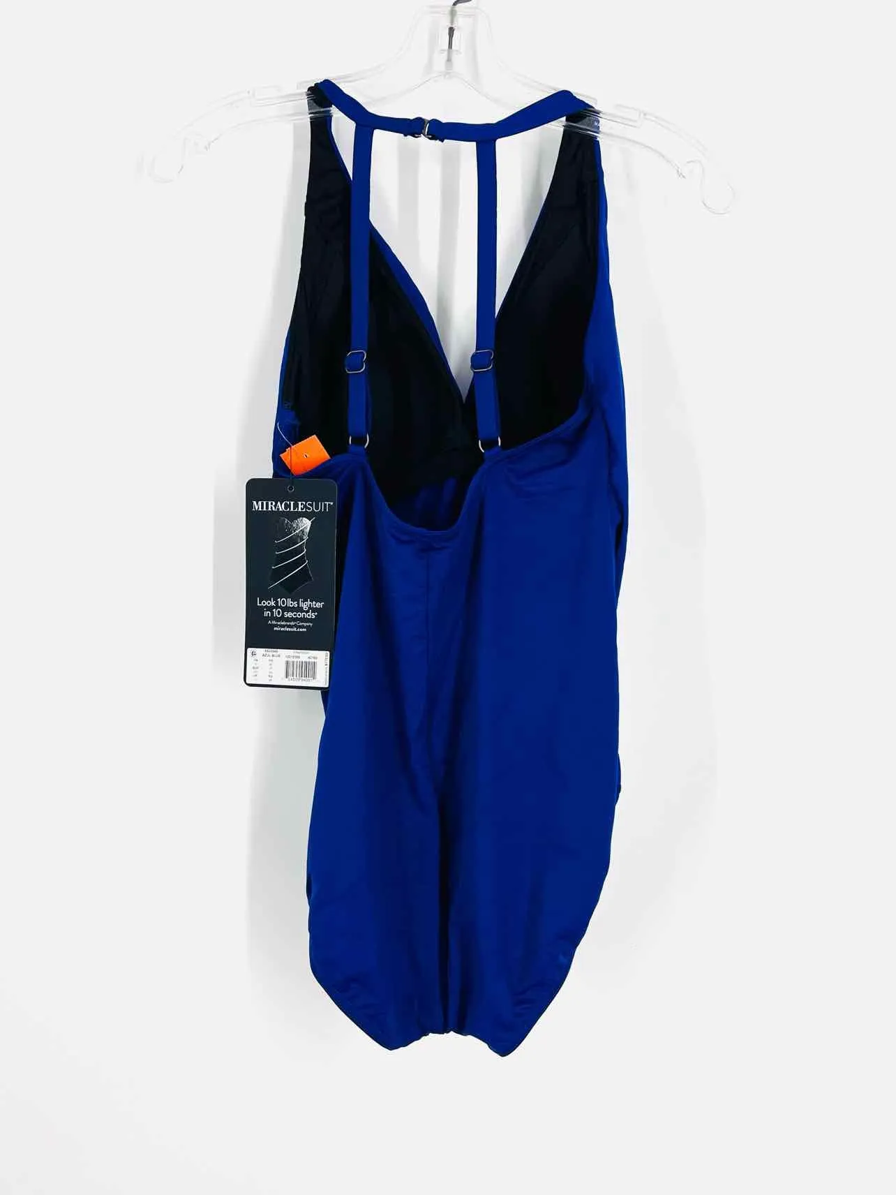 Miraclesuit Größe 10 Dunkelblau Einfarbig Rüschen NEUE Bademode Badeanzug