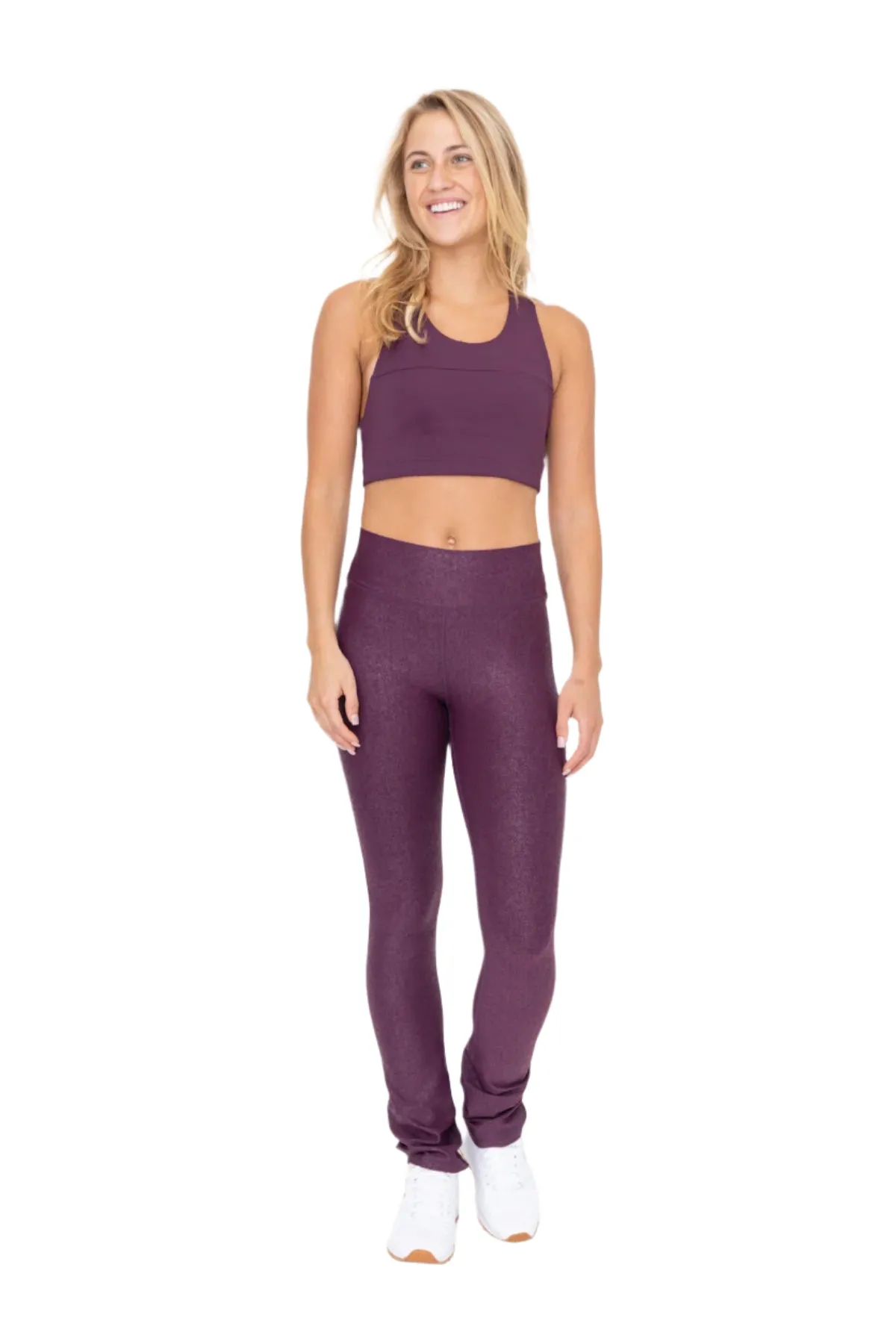Mono B Kunstleder-Folien-Bootcut-Legging BP640