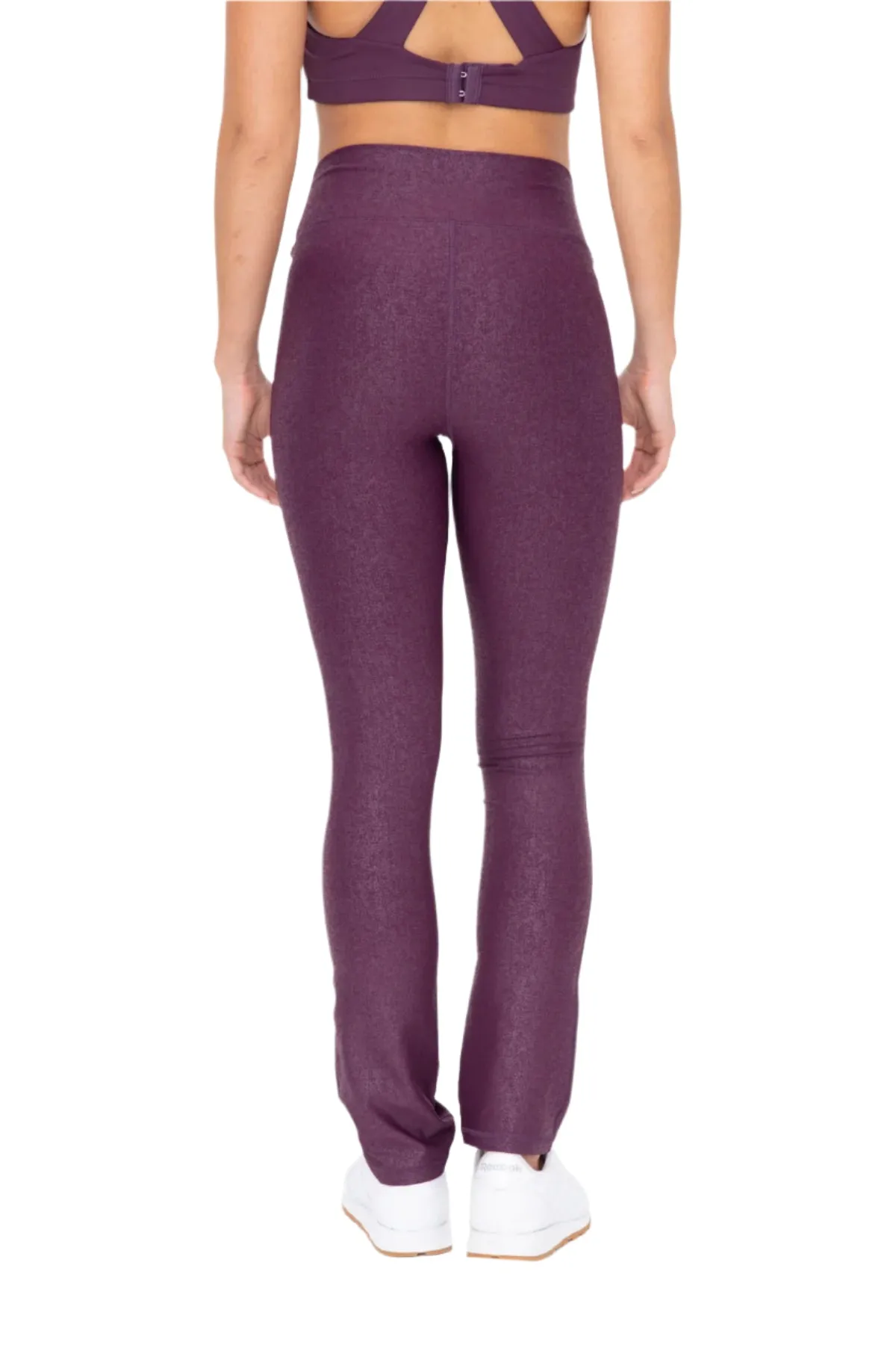 Mono B Kunstleder-Folien-Bootcut-Legging BP640