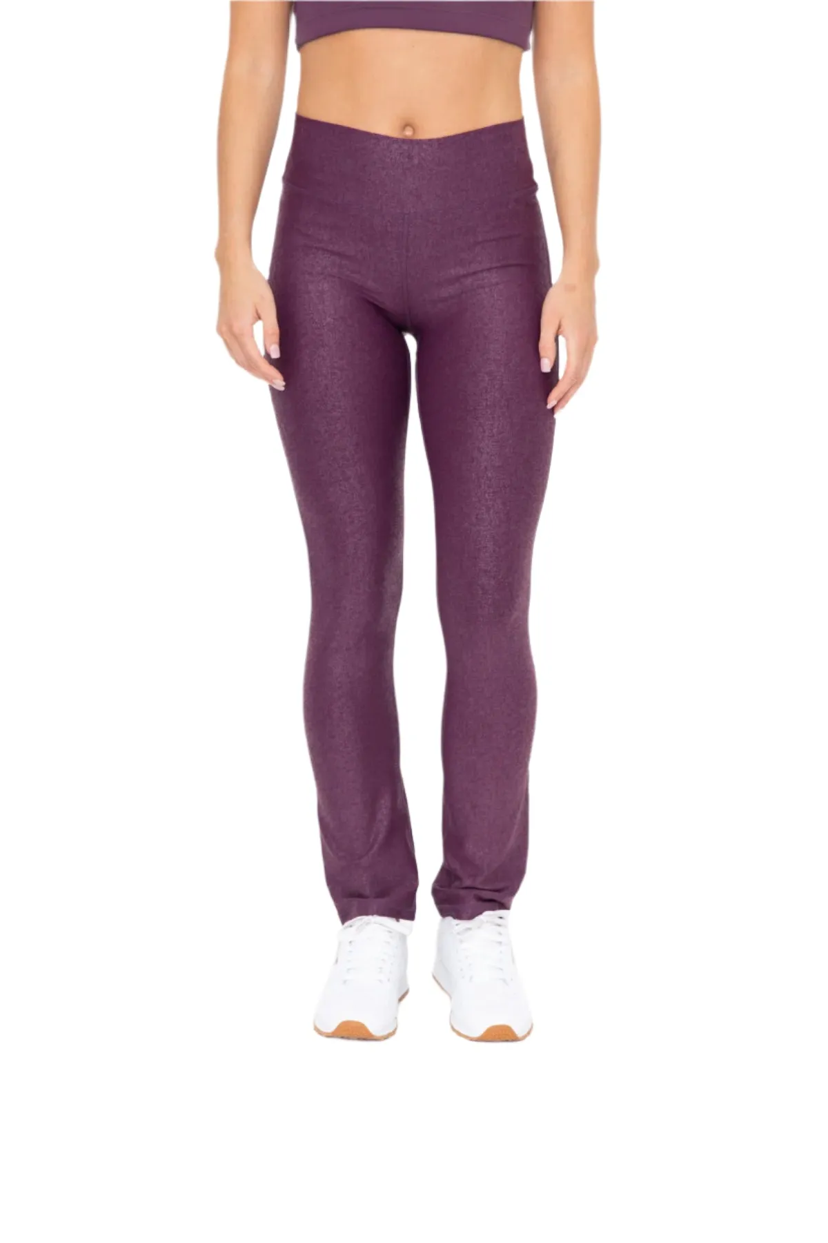 Mono B Kunstleder-Folien-Bootcut-Legging BP640