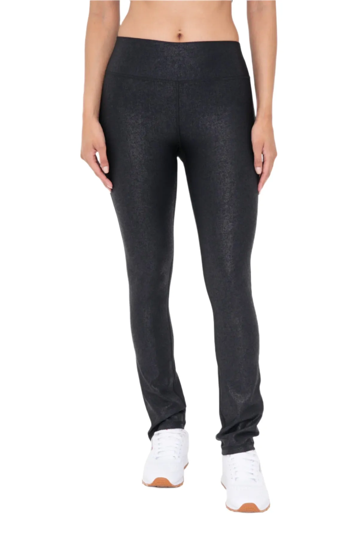 Mono B Kunstleder-Folien-Bootcut-Legging BP640