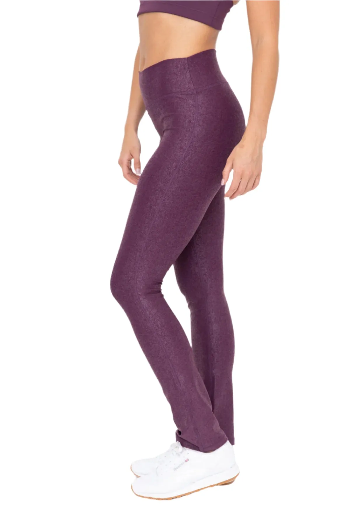 Mono B Kunstleder-Folien-Bootcut-Legging BP640