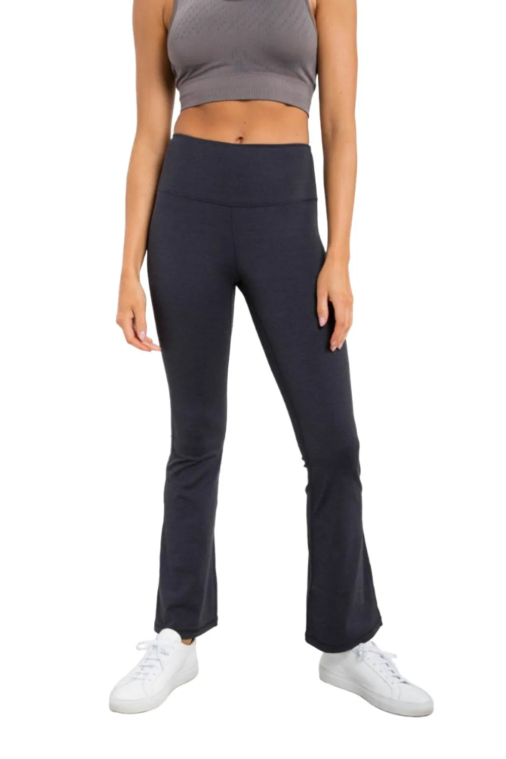 Mono B Flare Swoop Rücken Hochtaillierte Leggings APH-A0681 Und Plus