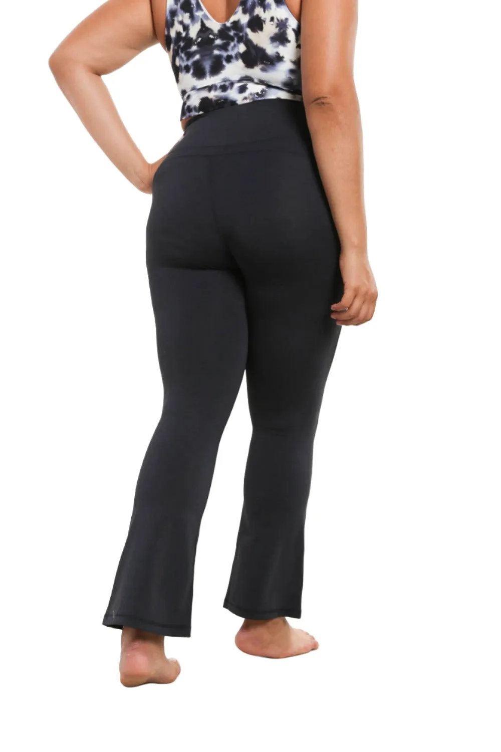 Mono B Flare Swoop Rücken Hochtaillierte Leggings APH-A0681 Und Plus