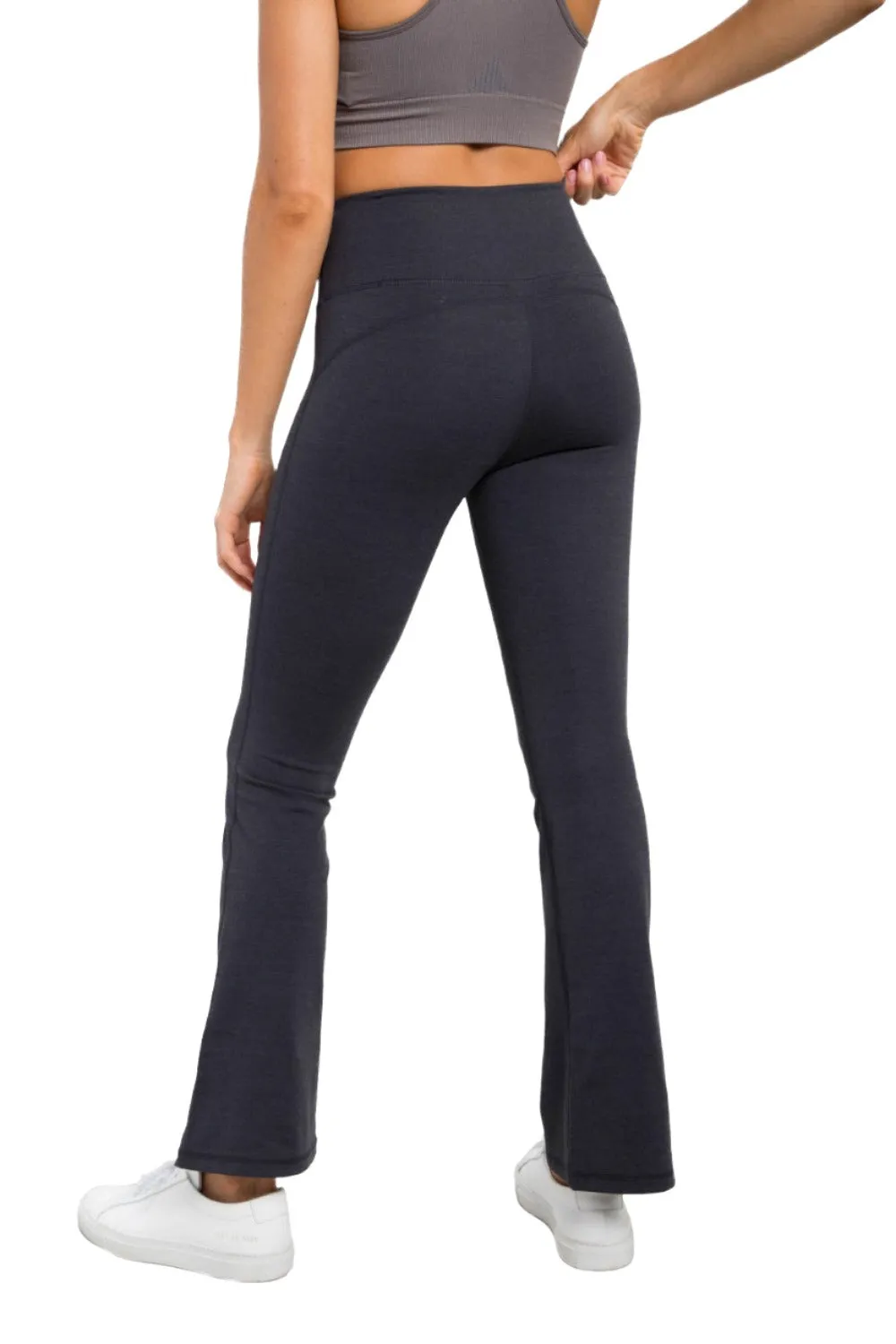 Mono B Flare Swoop Rücken Hochtaillierte Leggings APH-A0681 Und Plus