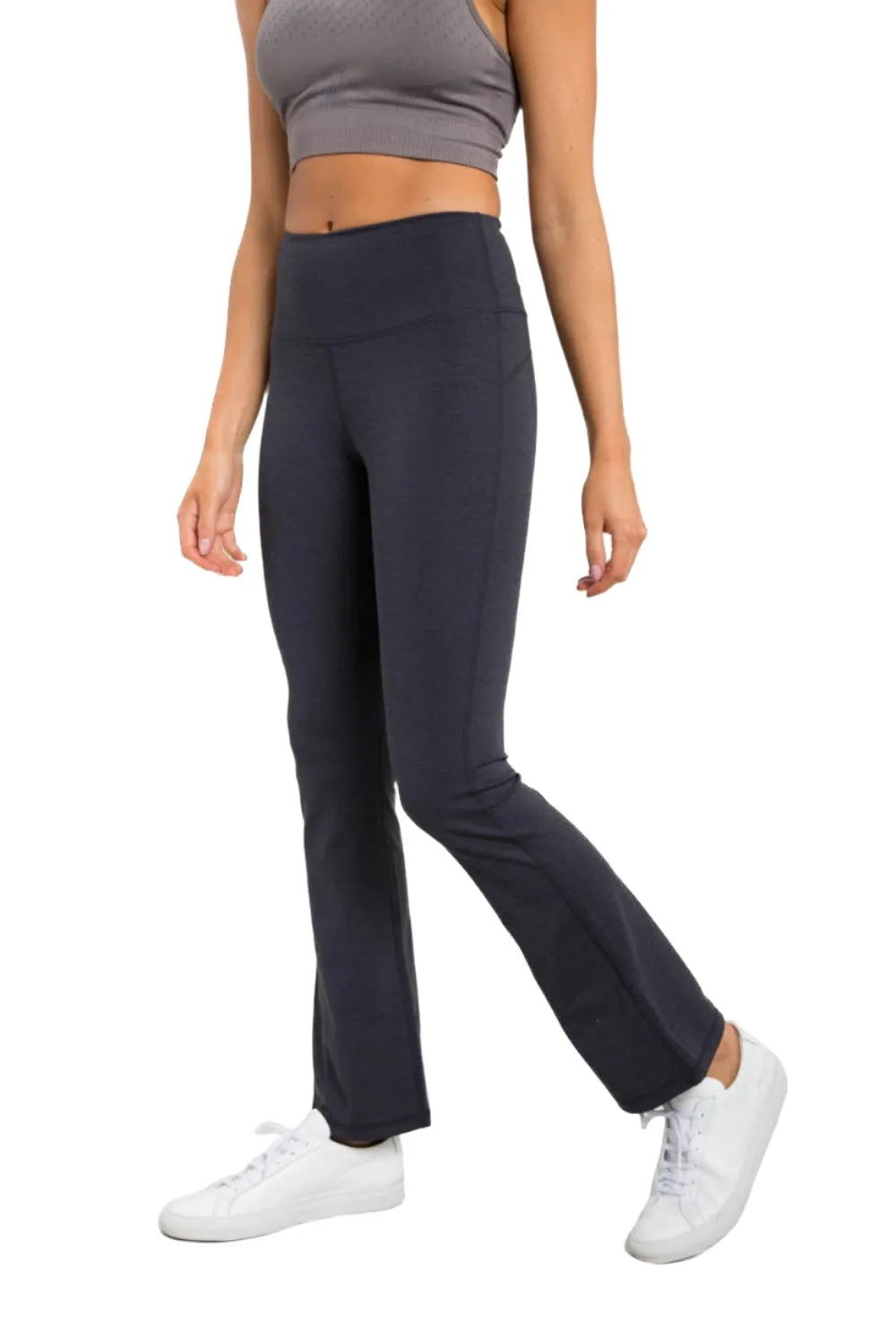 Mono B Flare Swoop Rücken Hochtaillierte Leggings APH-A0681 Und Plus