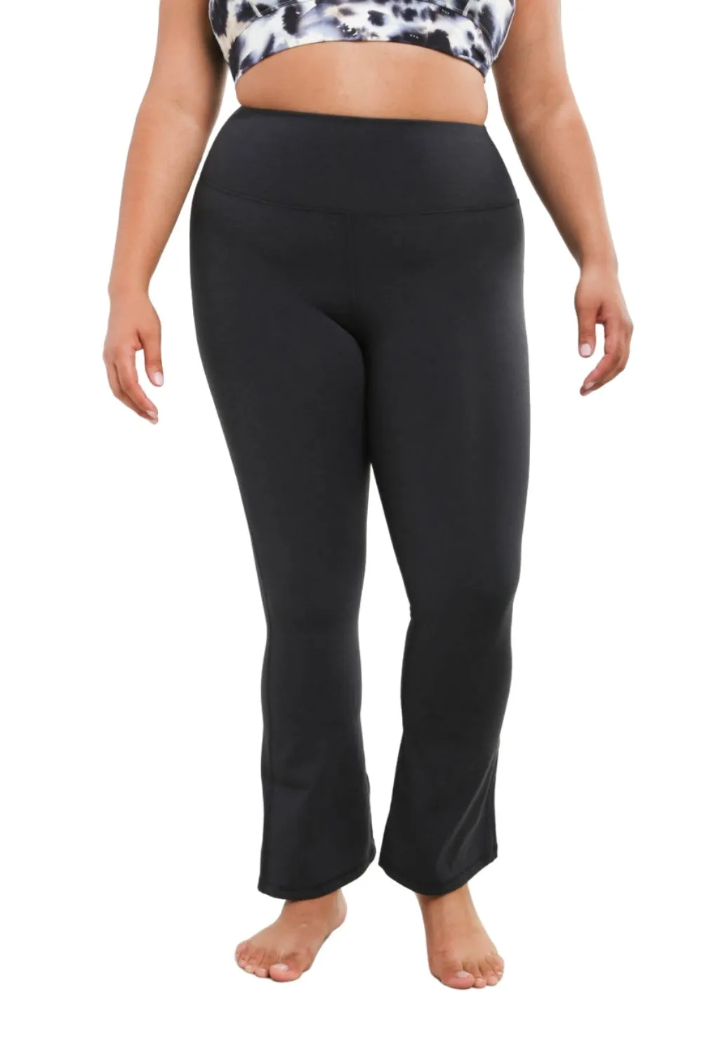 Mono B Flare Swoop Rücken Hochtaillierte Leggings APH-A0681 Und Plus