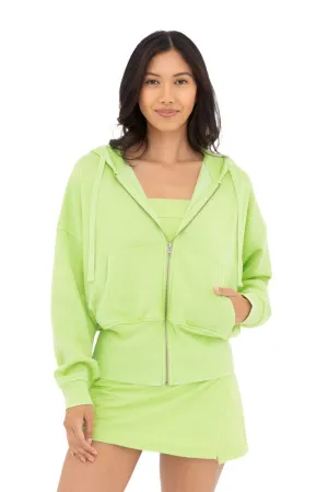 Mono B Fleece Kapuzenjacke KJ11571 Grün Leuchtend