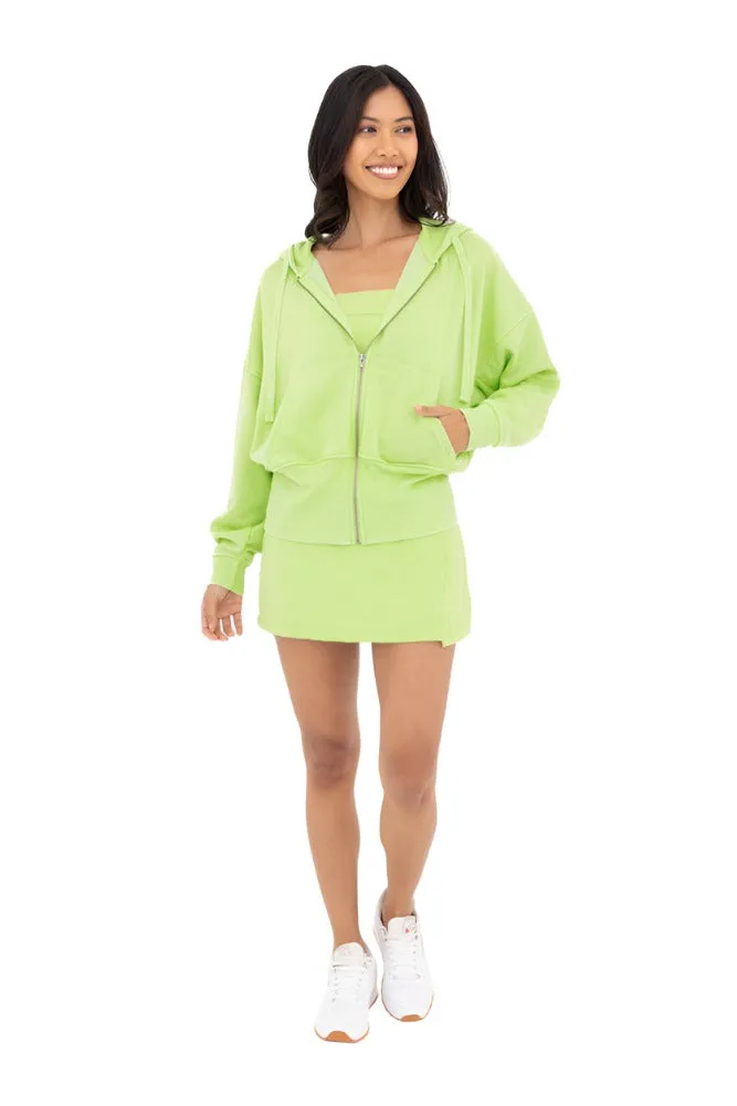 Mono B Fleece Kapuzenjacke KJ11571 Grün Leuchtend
