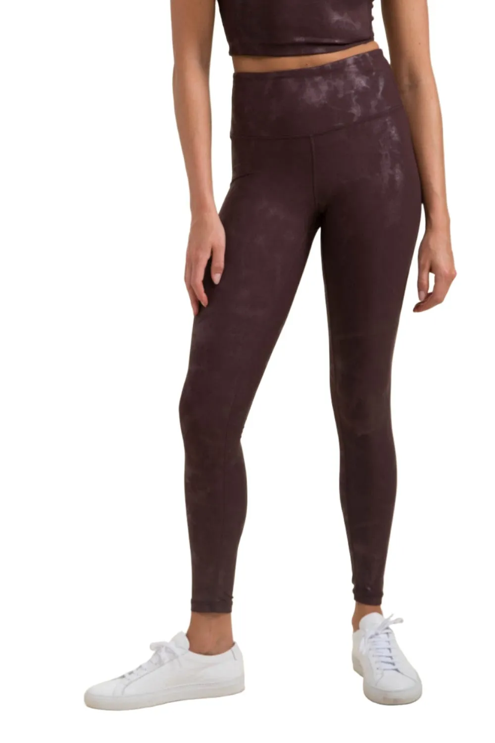 Mono B Metallfolie Bedruckte High-Waist Leggings APH2873 und Plus