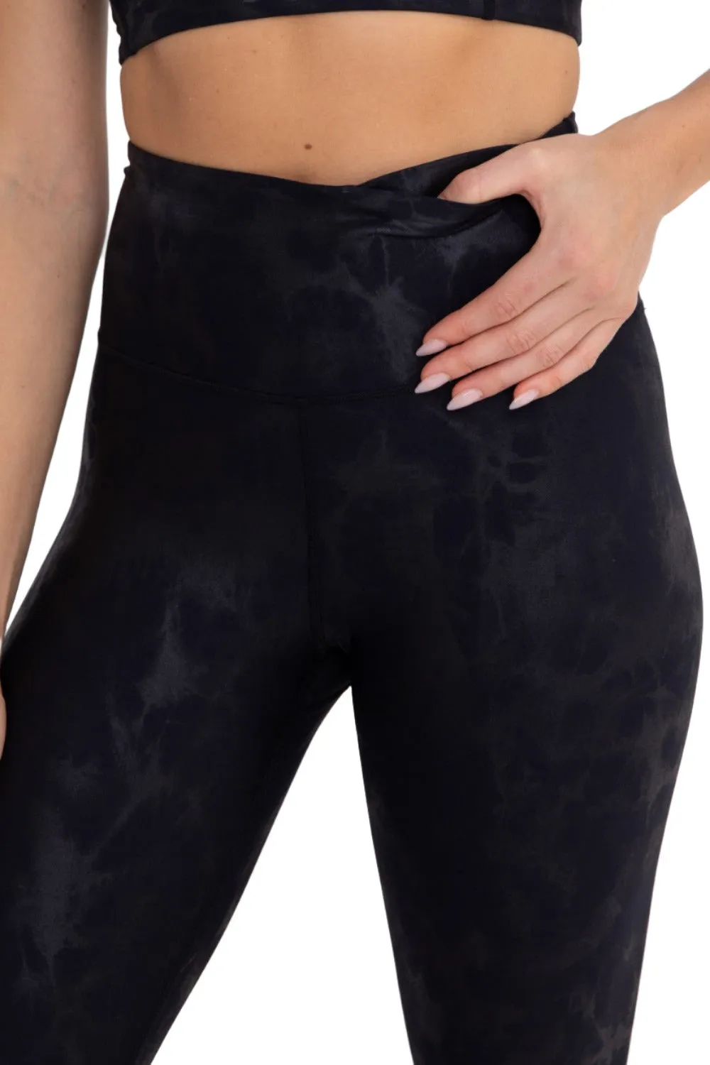 Mono B Metallfolie Bedruckte High-Waist Leggings APH2873 und Plus