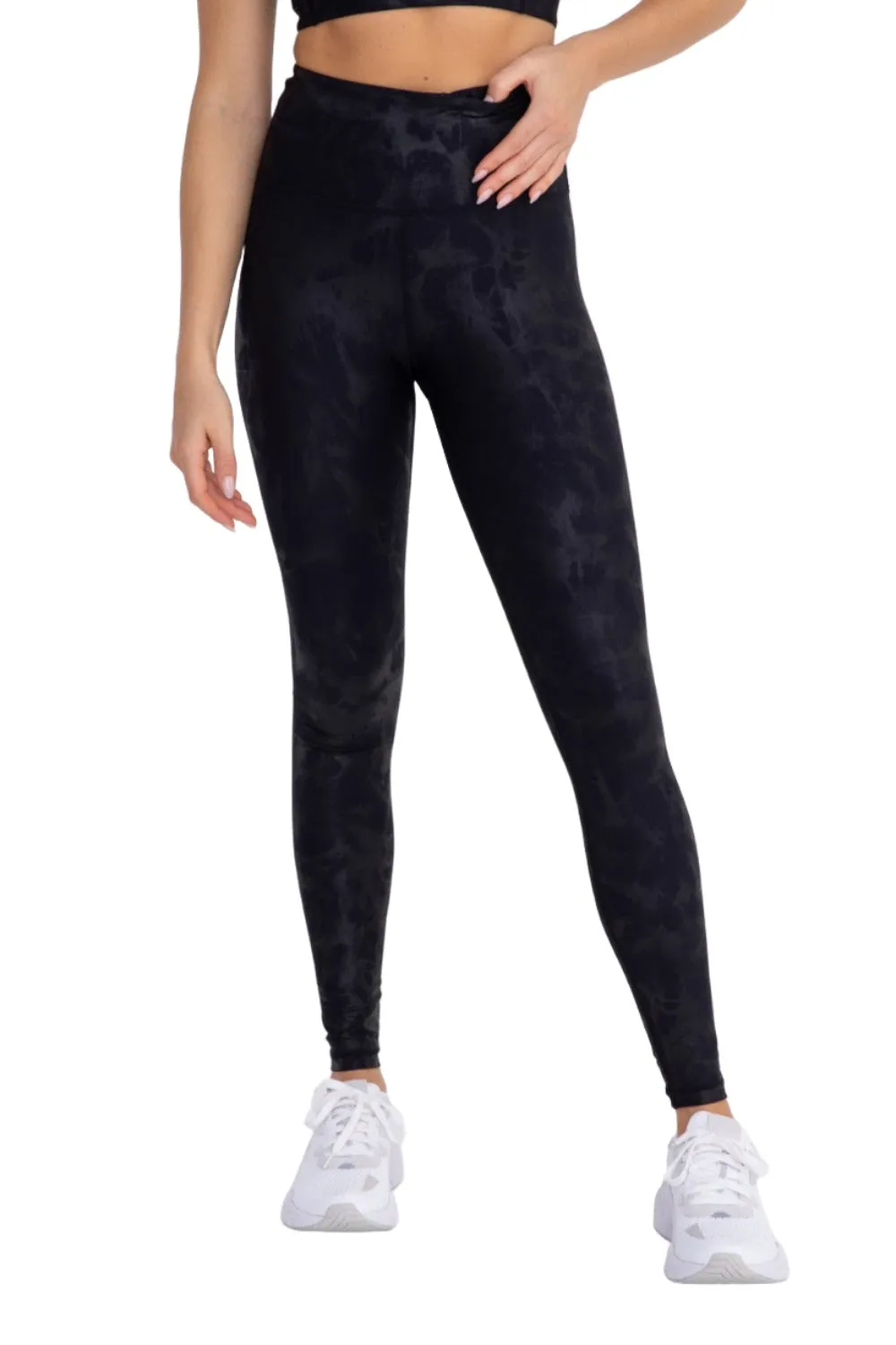 Mono B Metallfolie Bedruckte High-Waist Leggings APH2873 und Plus
