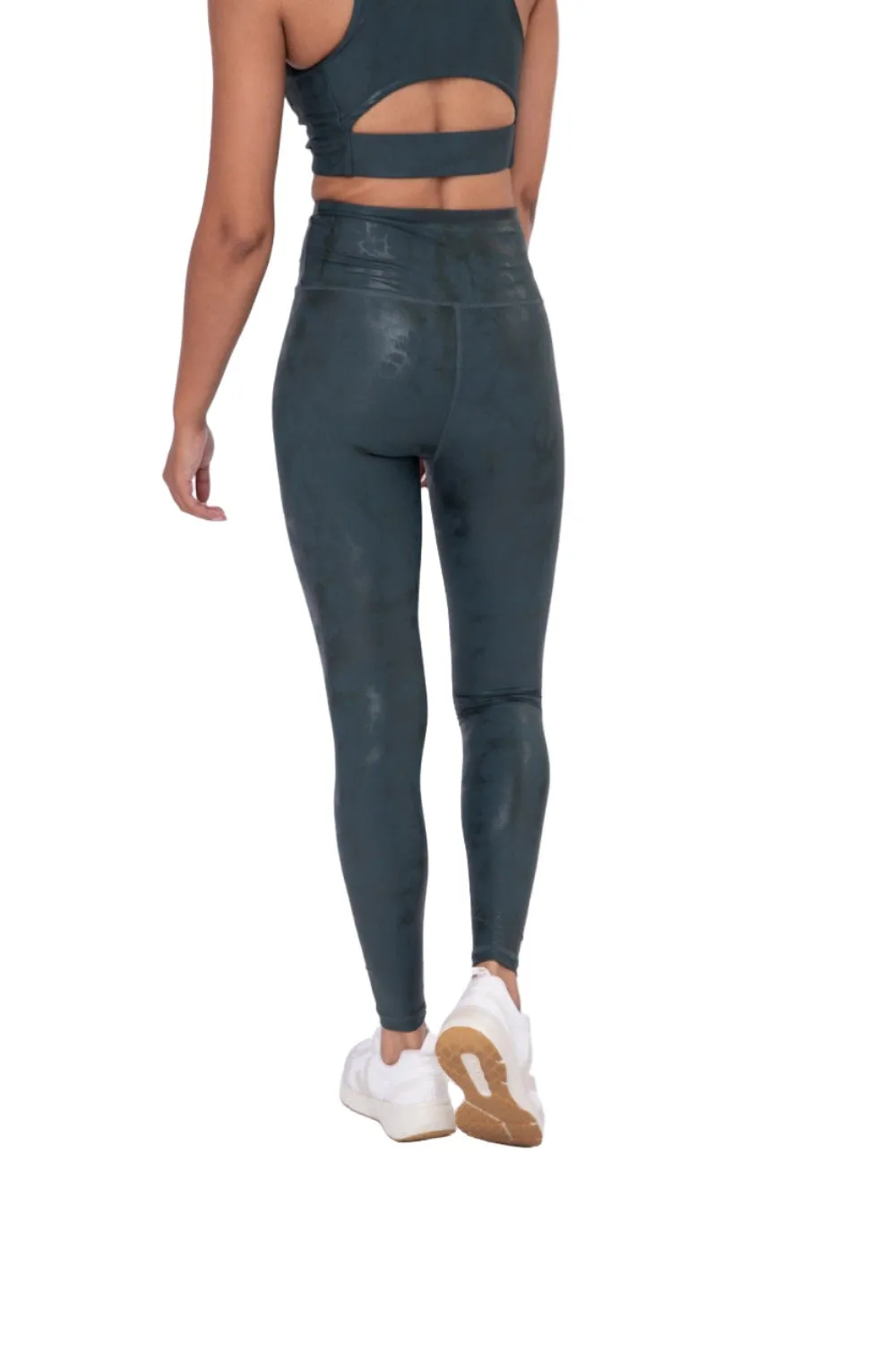 Mono B Metallfolie Bedruckte High-Waist Leggings APH2873 und Plus