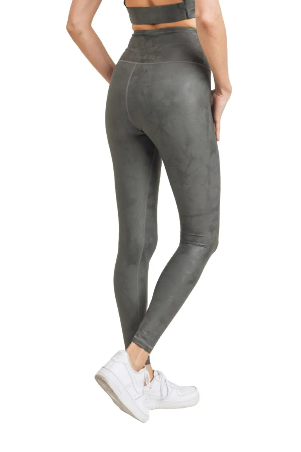 Mono B Metallfolie Bedruckte High-Waist Leggings APH2873 und Plus