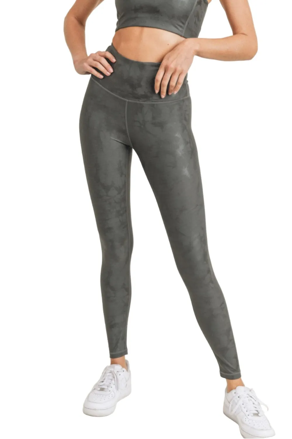 Mono B Metallfolie Bedruckte High-Waist Leggings APH2873 und Plus