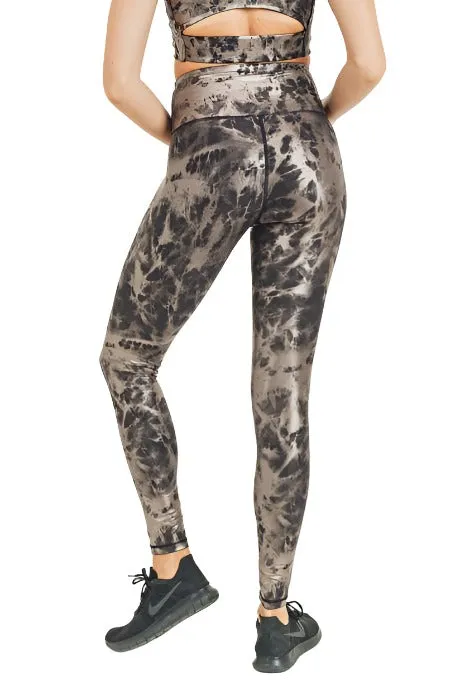 Mono B Metallfolie Bedruckte High-Waist Leggings APH2873 und Plus