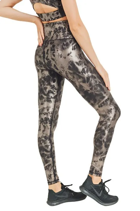 Mono B Metallfolie Bedruckte High-Waist Leggings APH2873 und Plus
